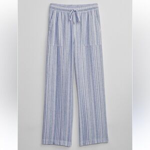 GAP Blue and White Striped Wide Leg Pants